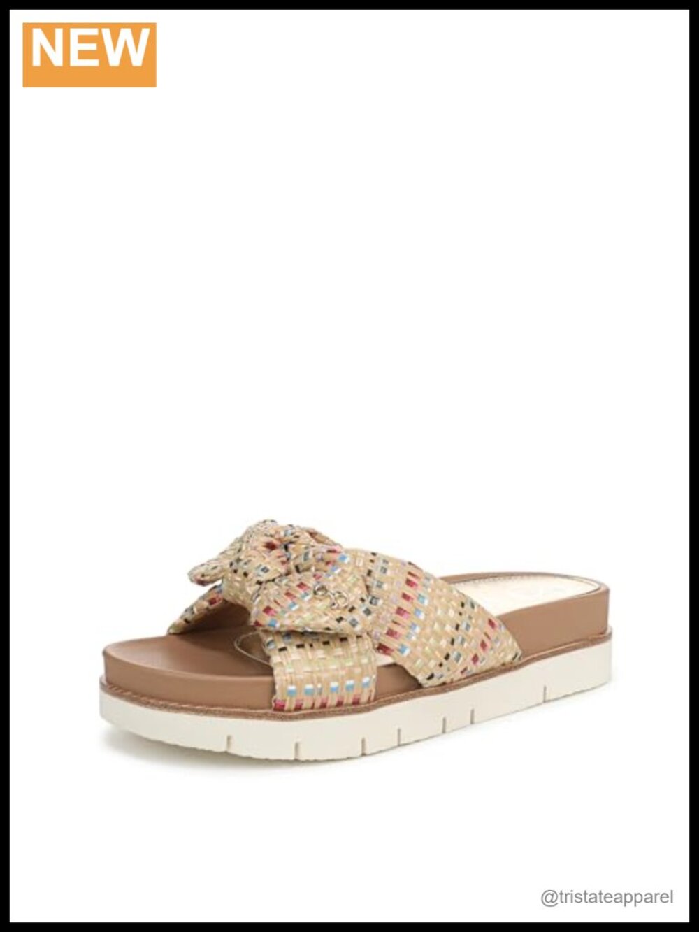 Slide Sandals Knotted Bow Cushioned Footbed Open Toe Ankle Strap